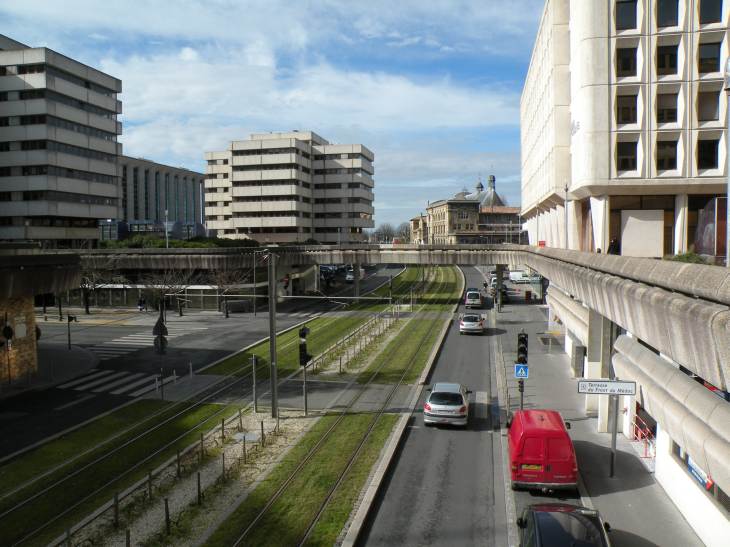  voies du tramway à Meriadeck